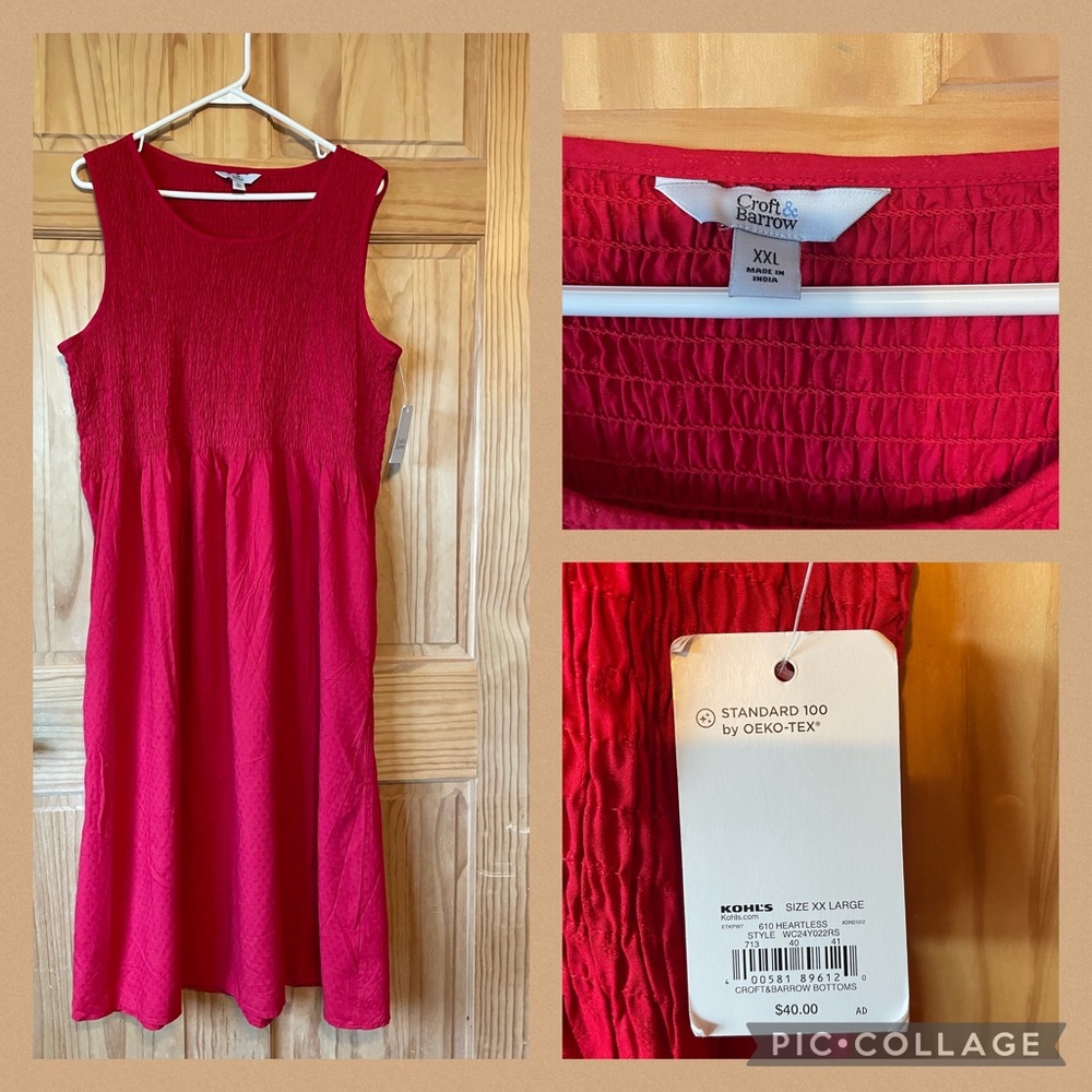 Croft & Barrow Womens red dress xxl NWT